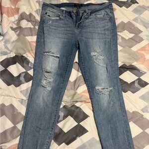 Judy Blue Light Blue Distressed Skinny Jeans